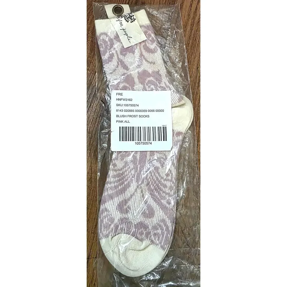 NEW Free People Blush Frost Socks in Butterfly Pink